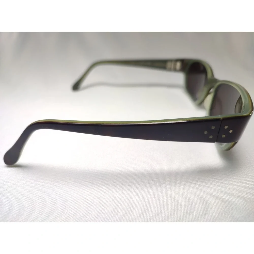 J.F. Rey J455 Sunglasses Brown Olive Acetate Rectangular Vintage France 55-18